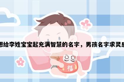 想给李姓宝宝起充满智慧的名字，男孩名字求灵感