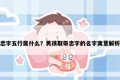 忠字五行属什么？男孩取带忠字的名字寓意解析