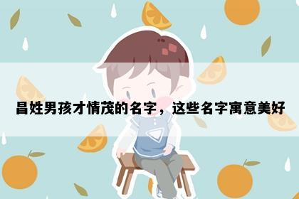 昌姓男孩才情茂的名字，这些名字寓意美好