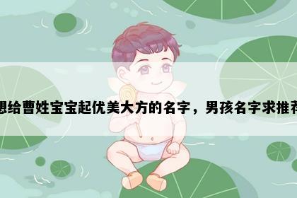 想给曹姓宝宝起优美大方的名字，男孩名字求推荐
