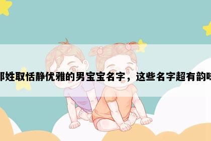 那姓取恬静优雅的男宝宝名字，这些名字超有韵味