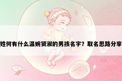 姓何有什么温婉贤淑的男孩名字？取名思路分享