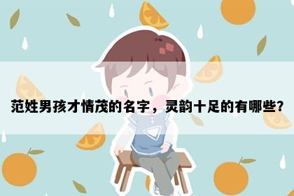 范姓男孩才情茂的名字，灵韵十足的有哪些？