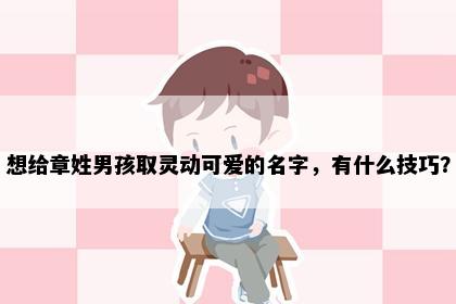想给章姓男孩取灵动可爱的名字，有什么技巧？