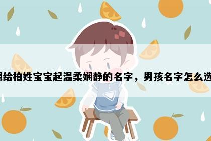 想给柏姓宝宝起温柔娴静的名字，男孩名字怎么选？