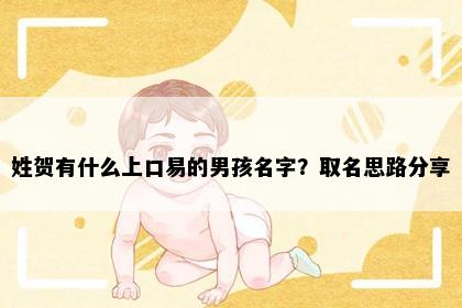姓贺有什么上口易的男孩名字？取名思路分享