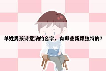 单姓男孩诗意浓的名字，有哪些新颖独特的？