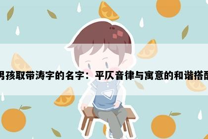 男孩取带涛字的名字：平仄音律与寓意的和谐搭配