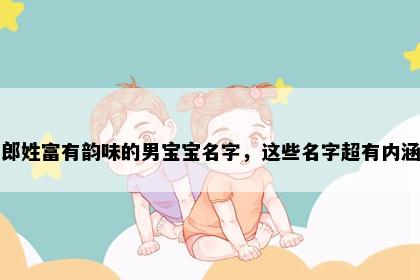 郎姓富有韵味的男宝宝名字，这些名字超有内涵