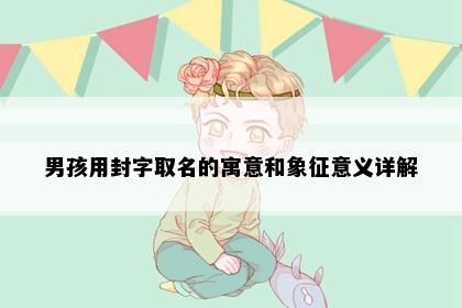 男孩用封字取名的寓意和象征意义详解