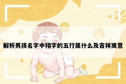解析男孩名字中翔字的五行属什么及吉祥寓意