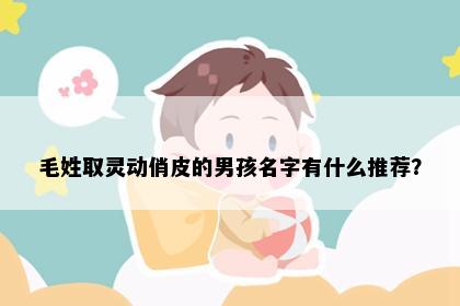 毛姓取灵动俏皮的男孩名字有什么推荐？