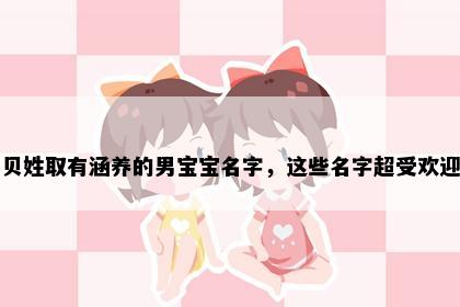 贝姓取有涵养的男宝宝名字，这些名字超受欢迎