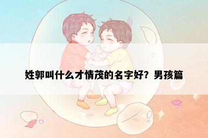 姓郭叫什么才情茂的名字好？男孩篇