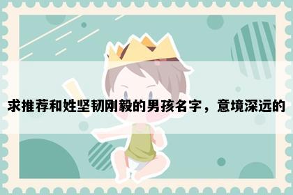 求推荐和姓坚韧刚毅的男孩名字，意境深远的
