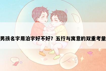 男孩名字用泊字好不好？五行与寓意的双重考量