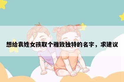 想给袁姓女孩取个雅致独特的名字，求建议